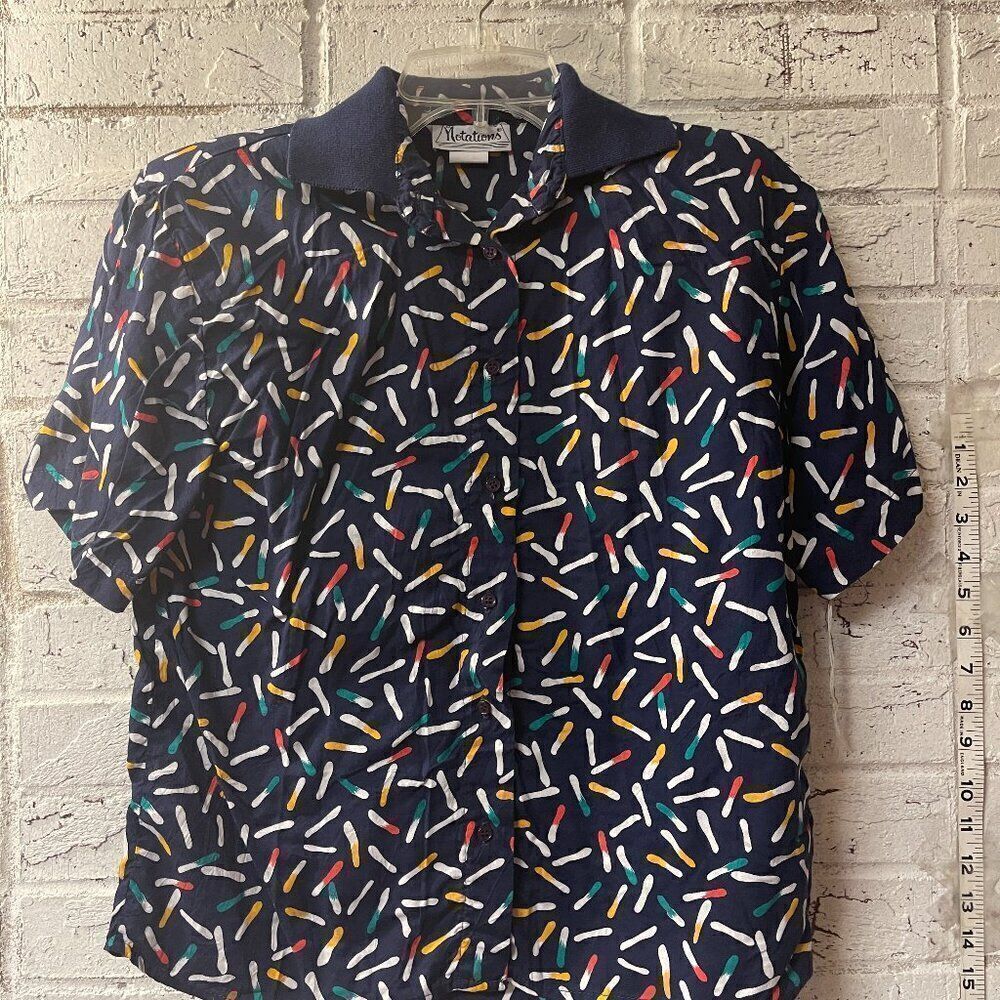 Notations vintage rainbow Artistic Funky Retro Short Sleeve Shirt 8